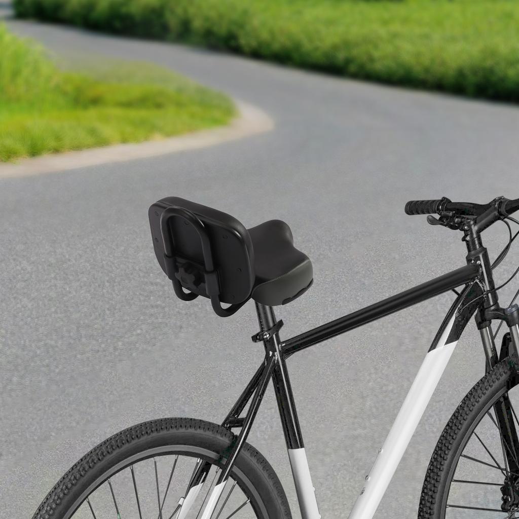 Comfortable Bike Seat with Adjustable Backrest, PU Cushion & High-Carbon Steel Frame - Replacement Saddle for Adult Tricycle