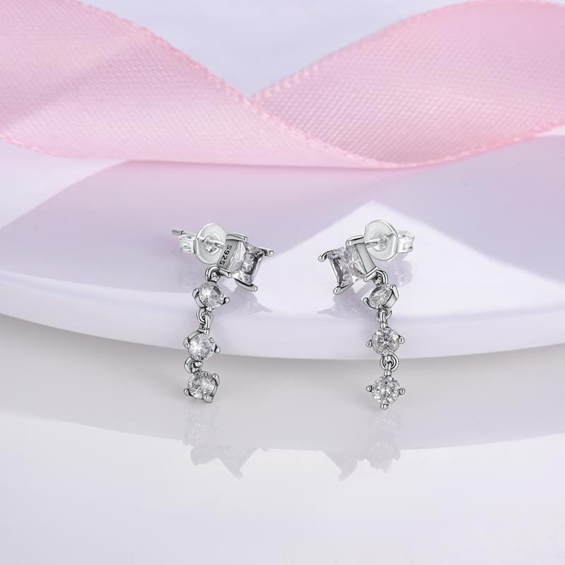 Тренд Новые Сверкающие Круглые Квадратные Серьги-гвоздики Звезда Бабочка для Женщин Девушек Серьги Серебристого Цвета для Подростков Роскошные Ювелирные Изделия