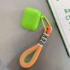 Для Airpods 2 Pro 1 3 чехол для наушников флуоресцентный оранжевый зеленый чехол для ключей с веревкой милый мягкий силиконовый однотонный чехол для наушников