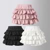 Summer Girls Short Layered Skirt Fashion All-match School Teen Kids Pleated Skirt High Waist Dance Skirt for Children 10 12 Year