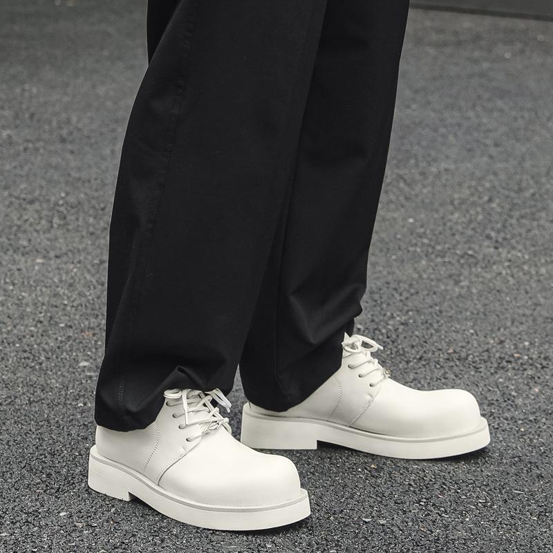 Весна 2024 года, новые туфли, мужские, с круглым носком, трендовые, универсальные, в британском стиле, на низком каблуке, 166166-J