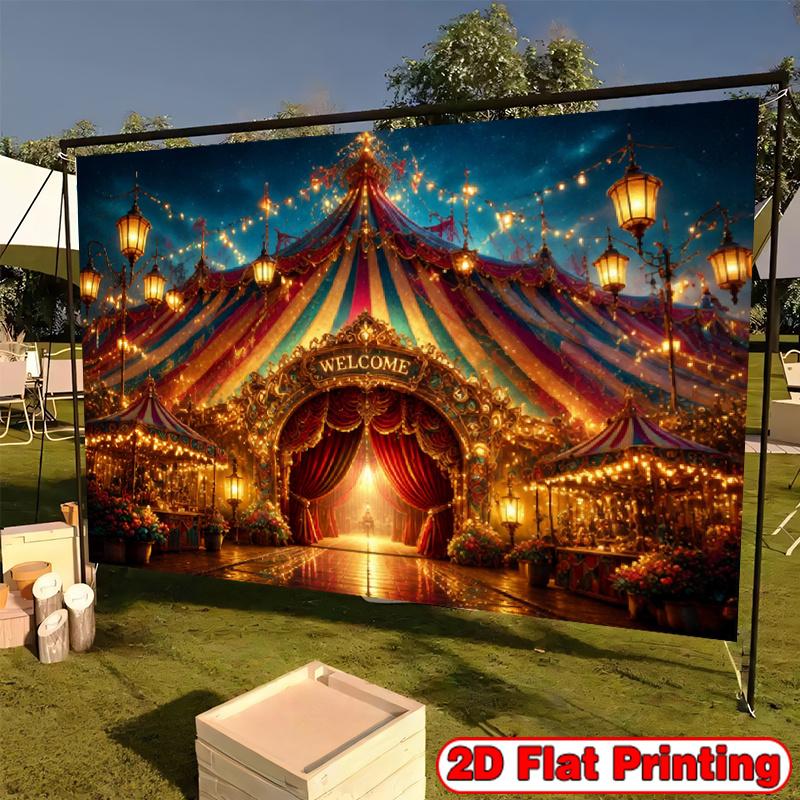 2D flat design. 1 piece. Vintage circus tent banner.