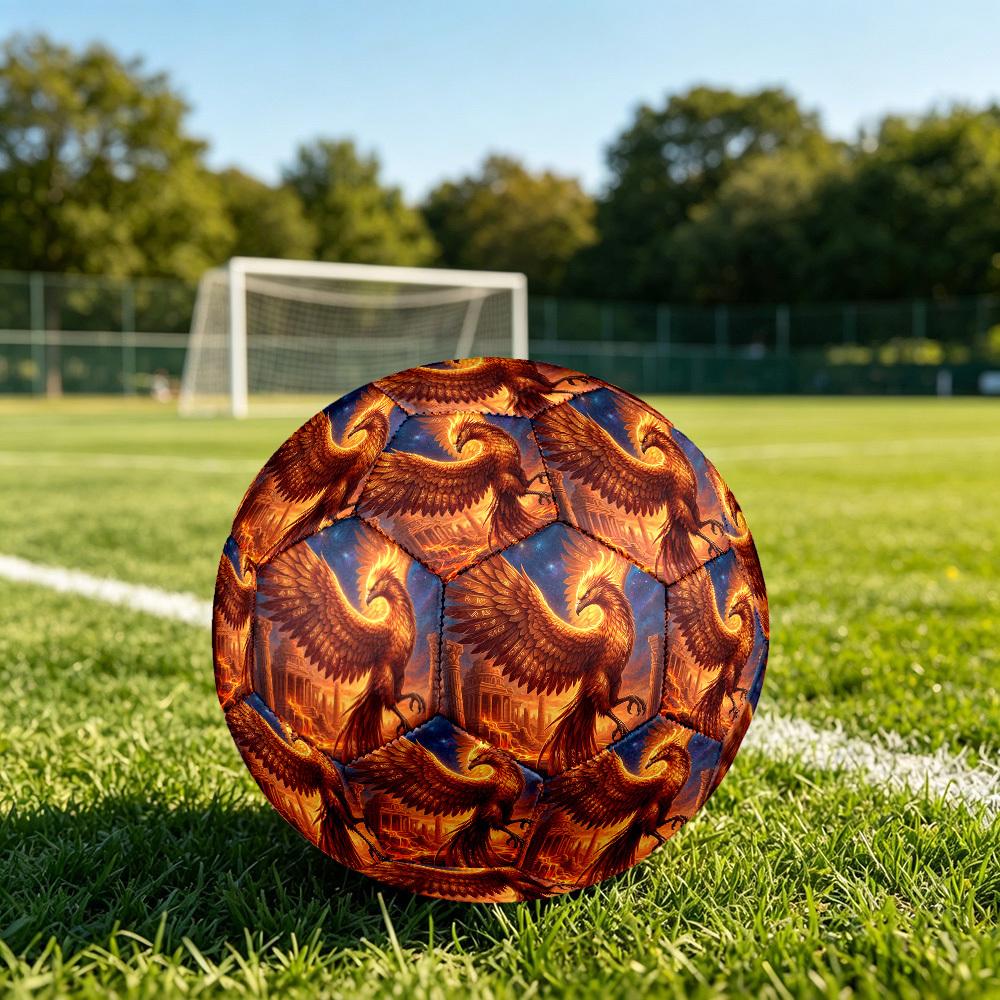 1pc Phoenix Theme Soccer Ball Football, Size 5, Lightweight PVC, Durable Outdoor Training Soccer Ball, Gift m61440