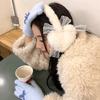 Кружевные зимние плюшевые наушники с утолщенными ушными раковинами и милым бантом, согревающие уши, для велоспорта