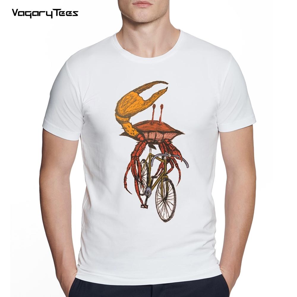 Men's Creative Sea Turtle/Lion Cycling Fixed Gear Bike Print Short Sleeve Tshirt Hipster Streetwear Tops Cool Animals Desgin Tee