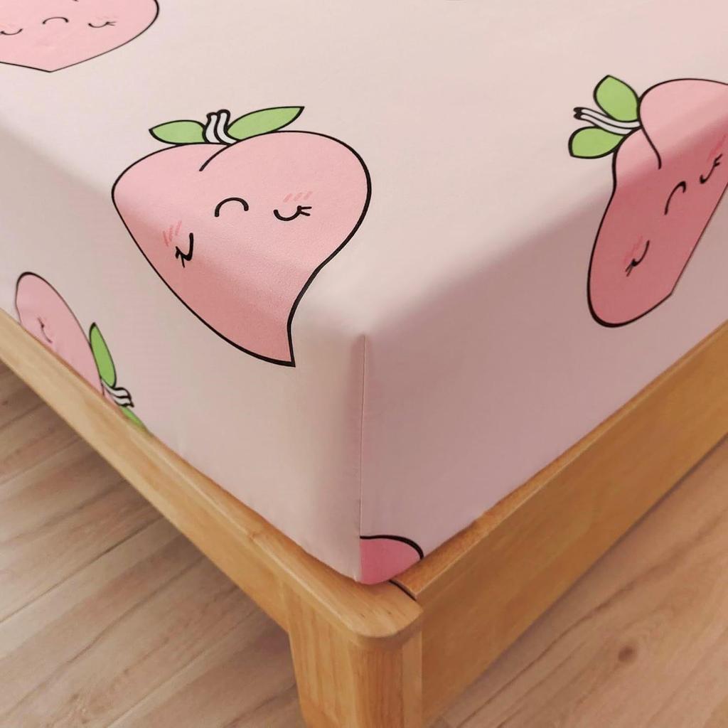 Матрас с розовым персиковым узором, трехпредметный комплект постельного белья с цифровой печатью для взрослых и детей