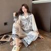 Пижама для рисования Женская весна осень Новые брюки с длинным рукавом Интернет Популярный ветер осень Домашняя одежда Костюм