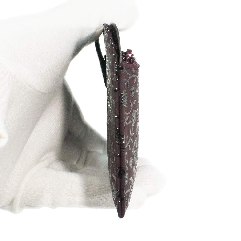 Inden Набор длинных кошельков L Тонкая оленья кожа Фиолетовый x Черный лак Узор «Клематис» [Indenya] 2107-06-169