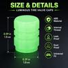 4PCS Glow in the Dark Tire Valve Caps Universal Protective Dustproof Stem Covers for Cars SUVs Motorcycles Bicycles E-Bikes Valve Stems 1