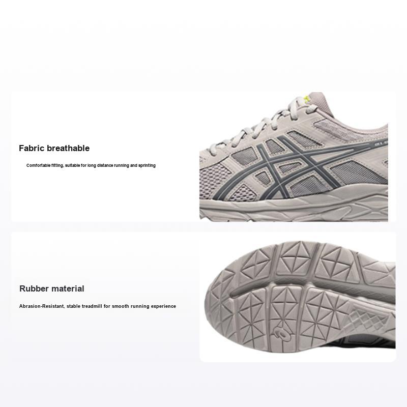 Asics Gel-Contend 4 Ретро Ткань Прочные Дышащие Легкие Низкие Повседневные Кроссовки для Бега Мужские кроссовки Серо-синие T8D4Q-029