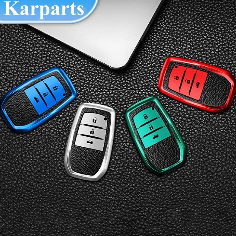 3 Buttons Soft Tpu Car Key Case Cover for Toyota Hilux Innova Rav4 Fortuner Yaris 2021 Shell Fob Protector Keychain Accessories