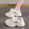 CRLAYDK Fashion Chunky Sneakers for Women 2024 Summer New Platform White Dad Shoes Mesh Casual Wedge Lace Up Walking Tennis