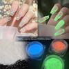 3-Color Luminous Nail Art Fluorescent Powder: Candy Fine Sequins for Super Bright Nails