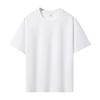 Женская высококачественная белая мерсеризованная хлопковая футболка - Лето 2026, Чистый хлопок, Короткий рукав, Круглый вырез, Свободный крой, Стройнящий топ