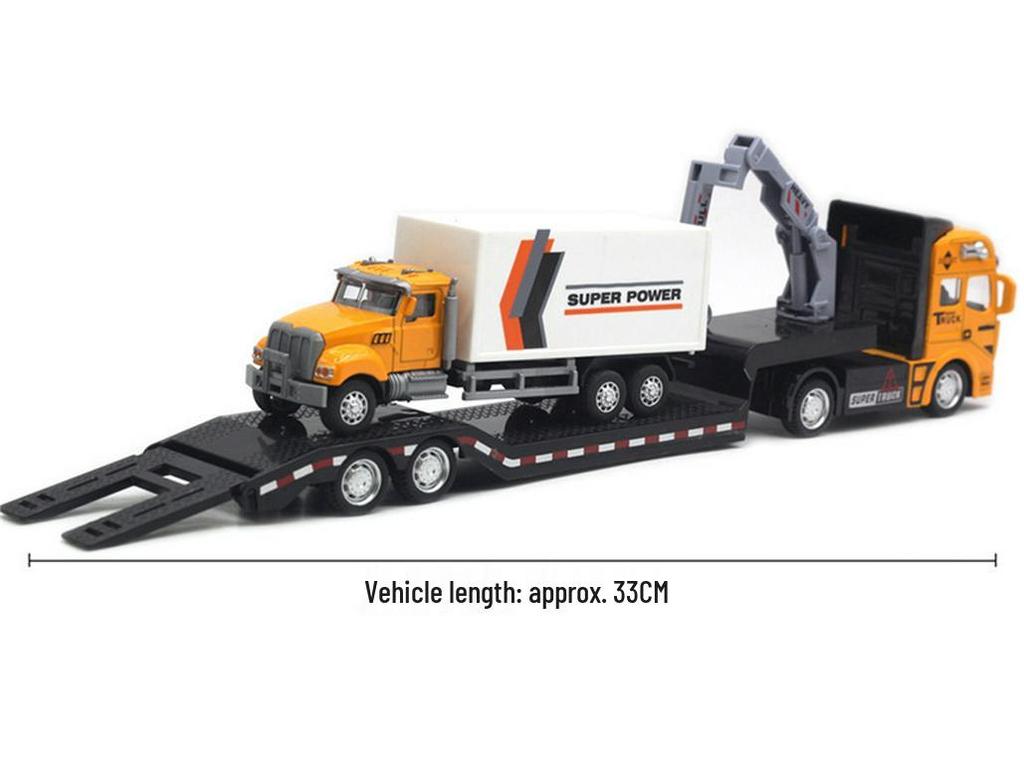 Children's Alloy Transport Toy: Pull-Back Fire Truck, Trailer, Tank & Excavator