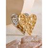 Yhpup Stainless Steel Metal Hammer Heart Love Fashion Brooch Pin Jewelry 18K PVD Plated Clothing Accessory Waterproof Wholesale