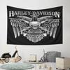 Harley-Davidson Skull Wings Design Pattern Wall Hanging Tapestry Decorative Tapestry Home Decor for Bedroom and Living Room