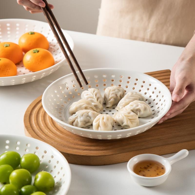 Steamer Plate Perforated Round Food Grade PP High Temperature Resistant for Catering Business Vegetable Bun Steaming