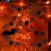 12Pcs Halloween 3D Bat Decoration Spooky Black Bat Ornament Home Office Bathroom Hollow Bat Shape Background Wall Sticker