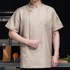 Catering Kitchen Baking Work Clothes Long Sleeved Polycotton Hotel Smiling Chef Uniform Short Sleeved Men's Breathable Hotel