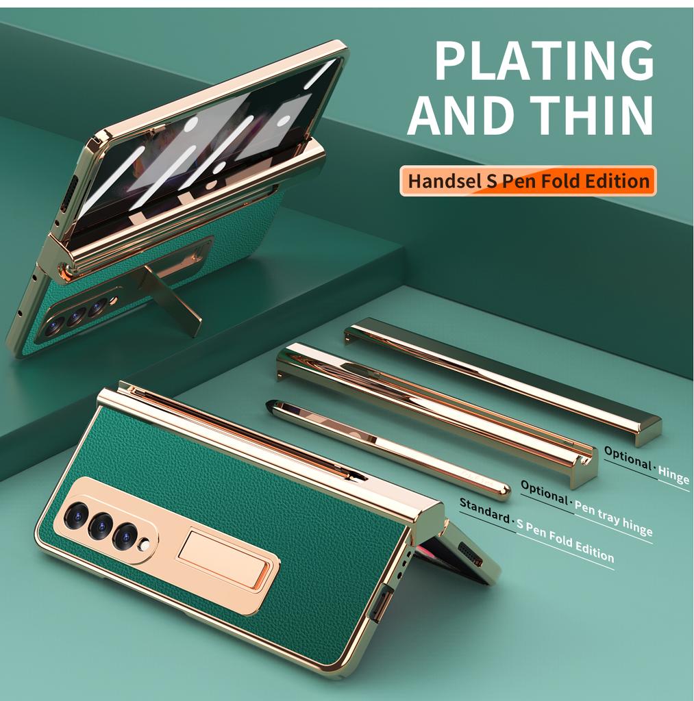 С покрытием ручки магнитный кожаный чехол для Samsung Galaxy Z Fold 6 5 4 360 полный экран протектор подставка телефон чехол Fold 3 2