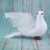 2 Feathered Artificial White Pigeon for Wedding Parties
