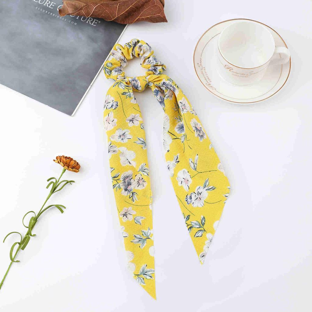 Модные резинки-скранчи в горошек, длинные веревочные корейские завязки для женщин, шарф для хвостика, милая эластичная лента, аксессуары для волос