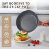 DONNOR Frying Pans Nonstick with Lid 9.5in/2.5qt Saucepan Granite Coating Omelette Pan Healthy Cookware Grilled Steak Pans