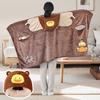 Ворсовый платок, одеяло с капюшоном, ветрозащитное, носимое одеяло, U-образная подушка для хранения, складная, переносная, с капюшоном