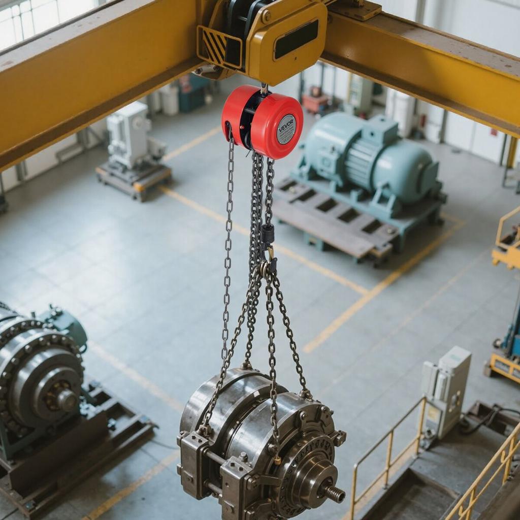 Hand Chain Hoist, 1 Ton Capacity, Manual Chain Block with Upgrade G70 Galvanized Chain, 6 m Lifting Height, Heavy Duty Pulley Hoist for Garage