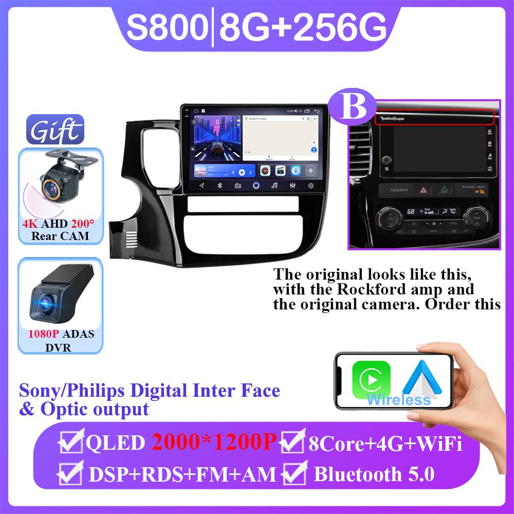 Навигация GPS Android 14 Авто Для Mitsubishi Outlander 3 2012-2018 Carplay Автомобильный Видеоплеер 2din DVD Мультимедийная Головное Устройство 2K BT