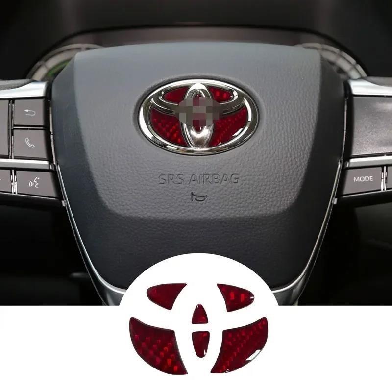 Наклейка-эмблема на руль автомобиля из углеродного волокна Для Toyota RAV4 Hilux Aygo Yaris Ractis Corolla Camry CHR Auris Tacoma