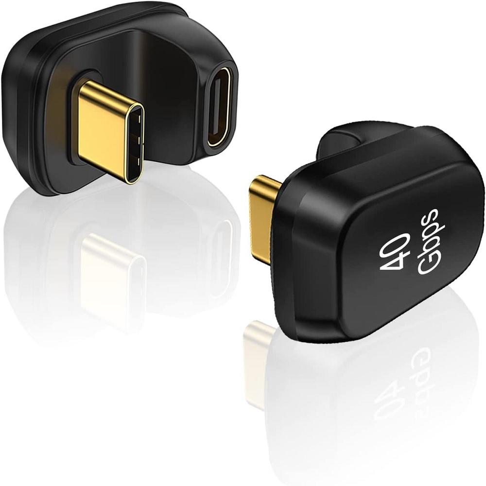 2 шт. Адаптер USB Type C - C Папа-Мама 180° U-образной формы 40 Гбит/с Передача данных