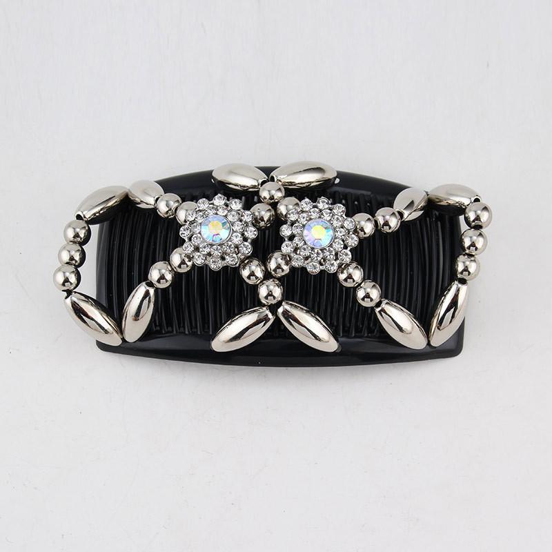 1/2/3 шт. Волшебные гребни для волос с бусинами, эластичные гребни для волос с бусинами, двухсторонние зажимы, гребни для волос для женщин и девочек, аксессуары для укладки волос своими руками