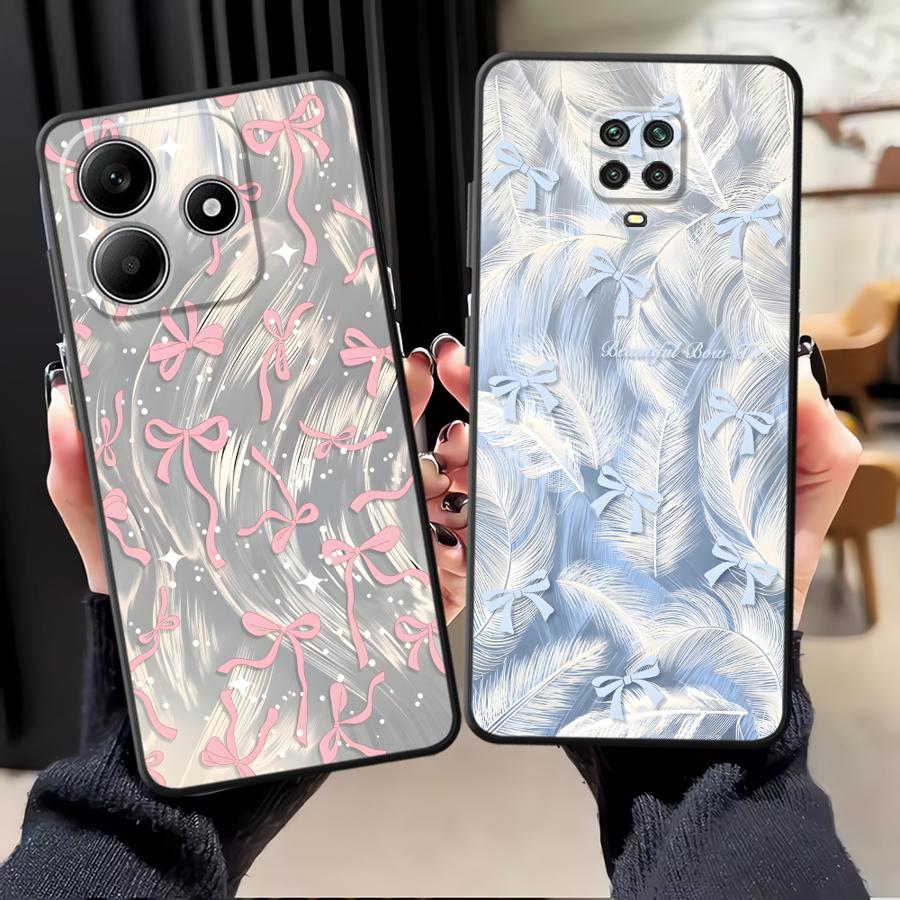 Креативный чехол-накладка с бантом для Xiaomi Redmi Note 14 A3 A4 A5 A1 9 8 7 10 12 11 12C 13C 13 Pro Plus 14C K80 A1 K40 A2