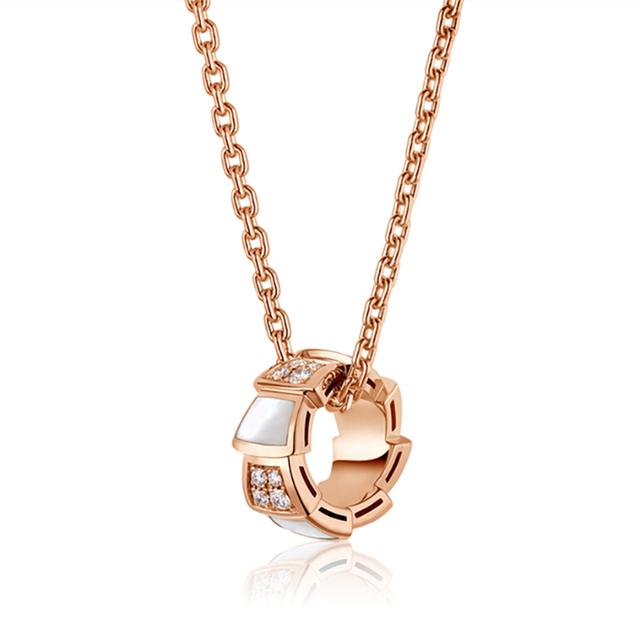 Женская мода 925 стерлингового серебра позолоченный рябчик змея кулон ожерелье с бриллиантами тренд вечерние темпераментные украшения