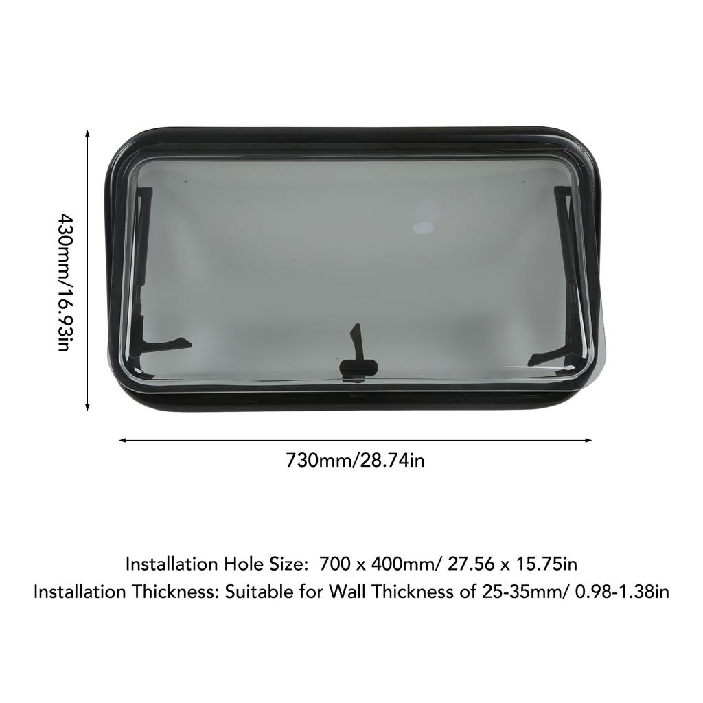 Акриловое стекло для кемпера, выдвижное окно для автофургона, 730x430 мм, устойчивое к ультрафиолетовому излучению, защищает от насекомых, водонепроницаемое для прицепов, автодомов