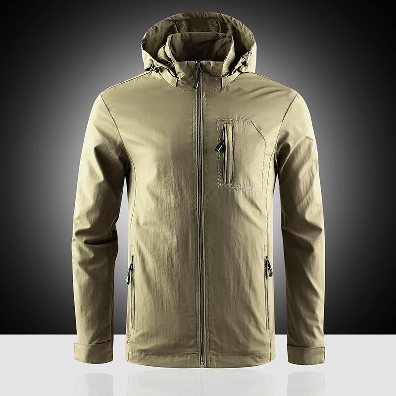 Куртка Мужская куртка Весенняя и осенняя куртка Повседневная большого размера Быстросохнущая одежда Мужская куртка Ветровка