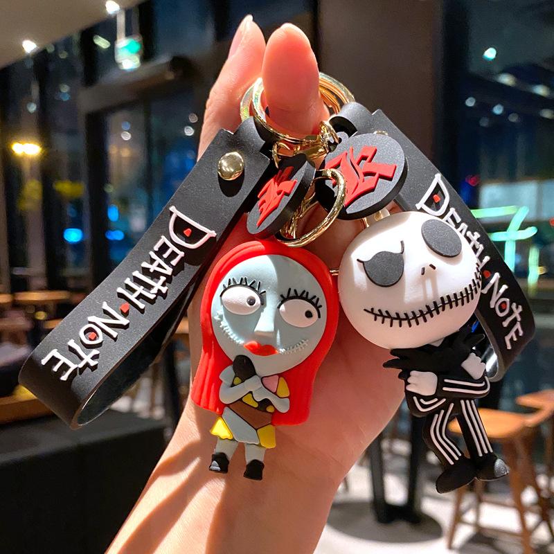 Christmas Eve Horror Halloween Keychain Pumpkin Man Skull Cartoon Doll Car Key Party Gift Pendant