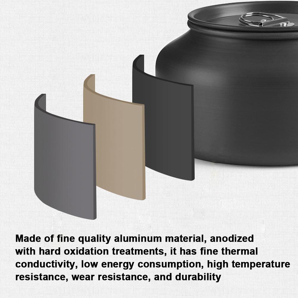 Outdoor Light Weight Aluminum Alloy Kettle AntiScalding Handle Camping Coffee Kettle Portable TeaPot Picnic Teakettle