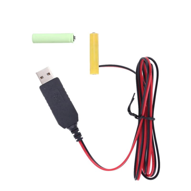 USB от 5 В до 3 В (2x1,5 В) LR03 AAA Кабель-заглушка для батареек-обманок для пульта дистанционного управления, радио, светодиодной подсветки