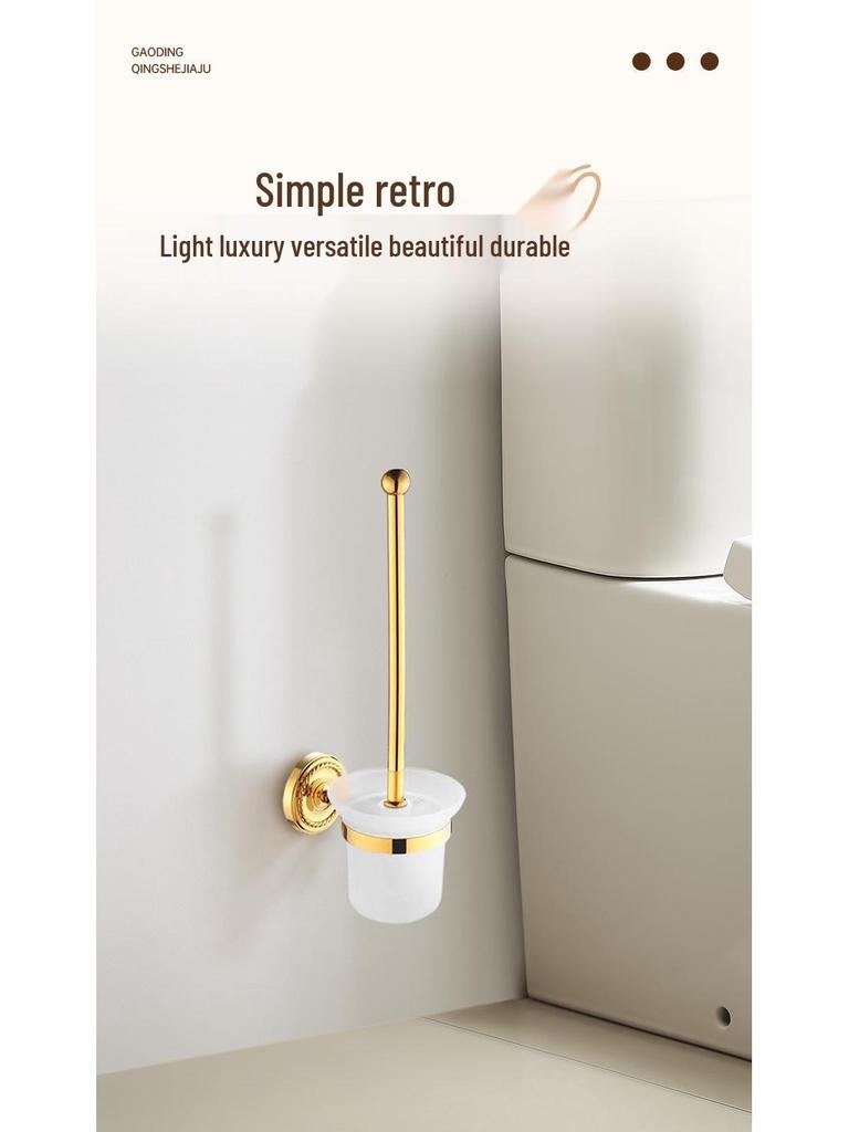 European Gold All-Copper Bathroom Towel Rack & Accessories Set