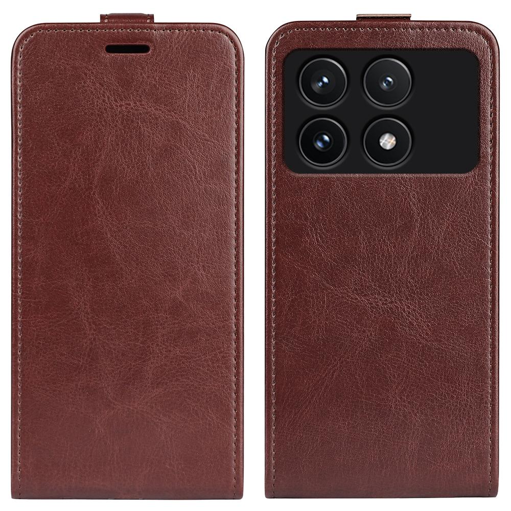 Для Xiaomi Poco F6 Pro 5G/Redmi K70 5G/K70 Pro 5G Кожаный чехол Вертикальный флип Текстура Crazy Horse Чехол для телефона