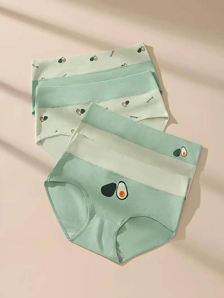 4 шт. хлопковые женские трусики, дышащее нижнее белье, модные женские трусы с принтом, тонкие мягкие трусы с высокой посадкой, сексуальное женское нижнее белье
