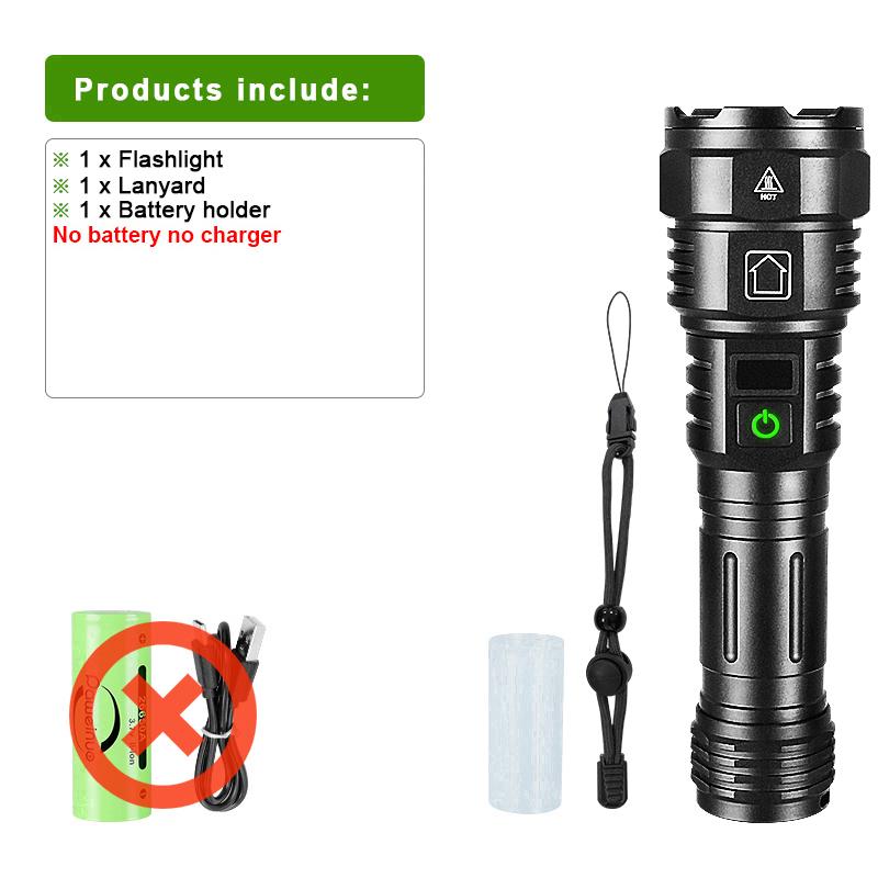 2000M Spotlight LED Flashlight 500W White Laser High Power Flashlight USB Rechargeable Powerful Torch Lantern Hand Lamp