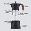 JUSTINLAU Italian Moka Pots Wood Handle Aluminum Espresso Coffee Maker Percolator Stove Top Pot Barista Tools Cafe Accessories