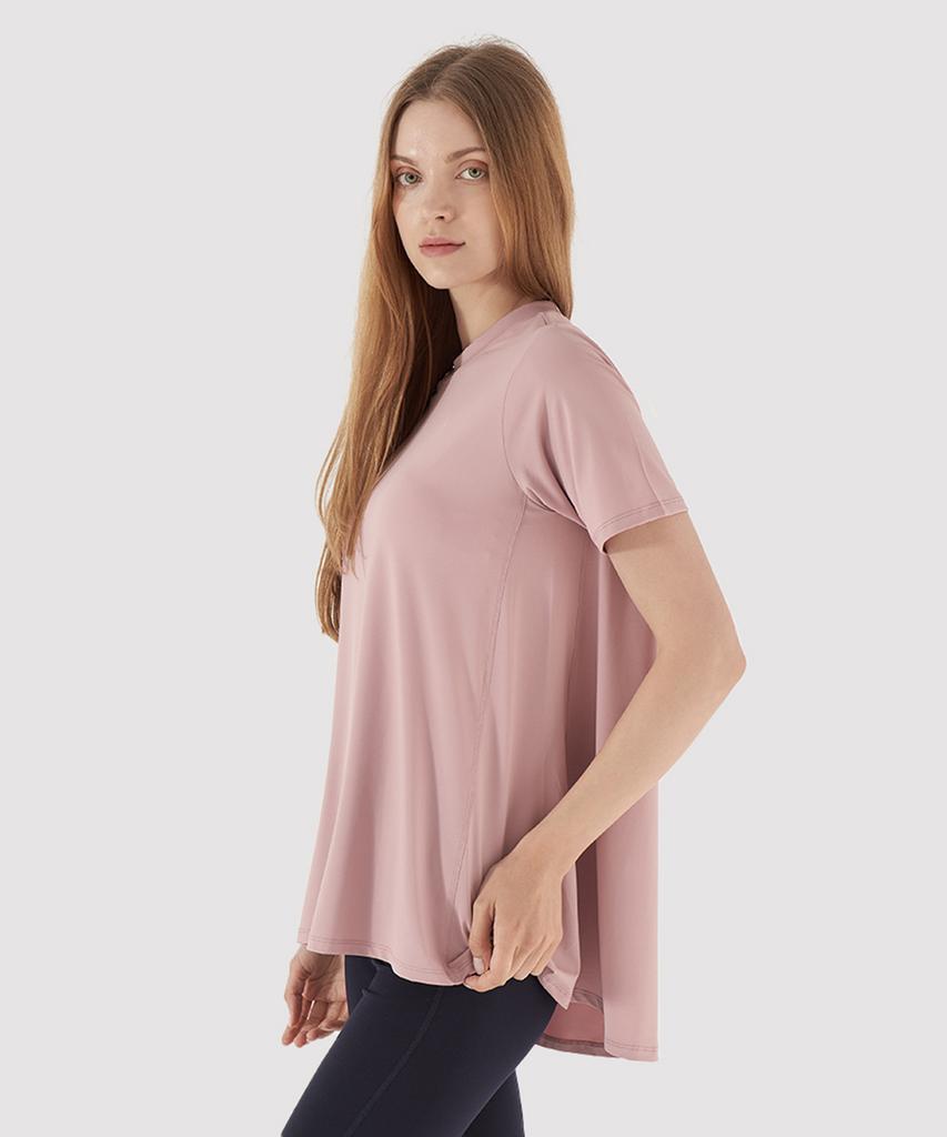 NOKJOK Frilly Loose Fit Short Sleeve T-Shirt Running Yoga Wear Pilates Wear (Type B)
