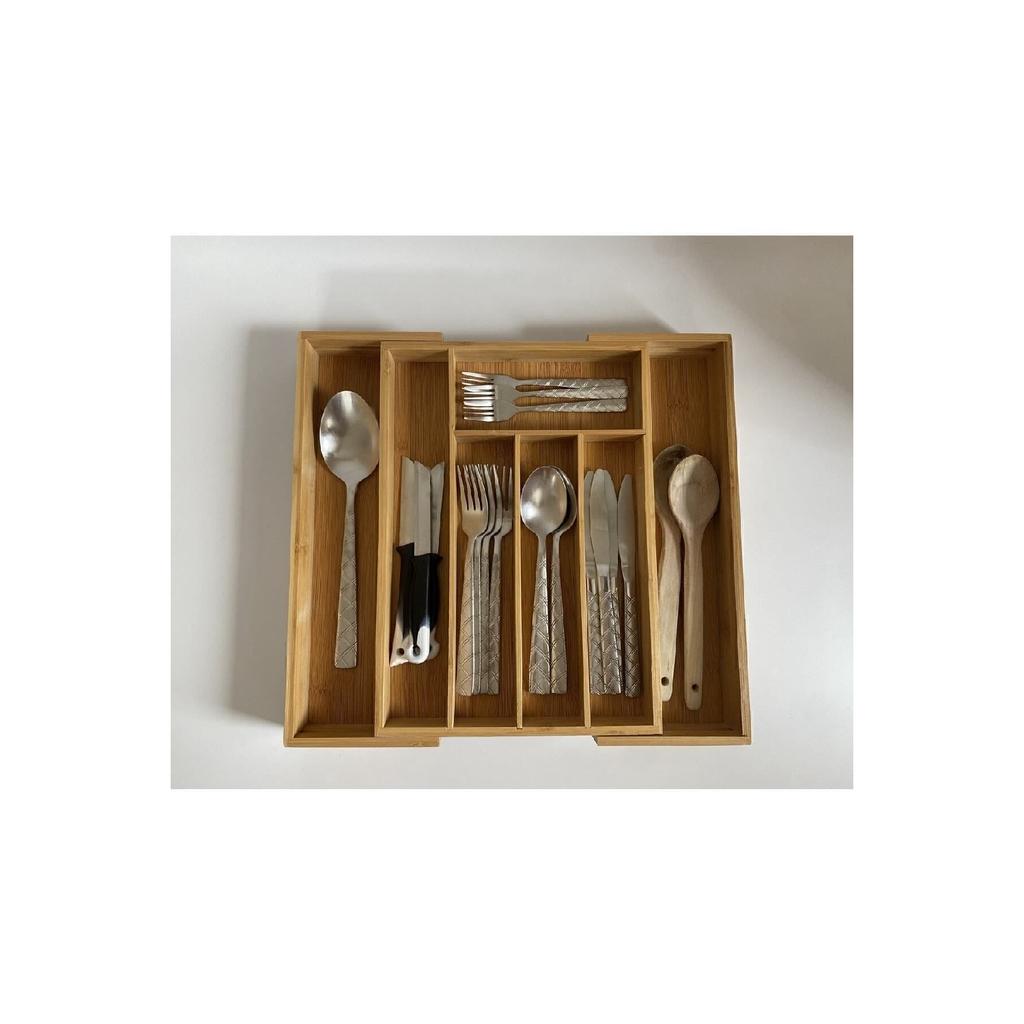 Бамбуковый регулируемый держатель столовых приборов ящика с 5-7 отсеками Fma896796