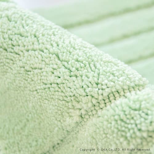 OKA Crum Bath Mat, Approx. 45cm X 65cm, Green (Washable, Non-Slip, Foot Mat)