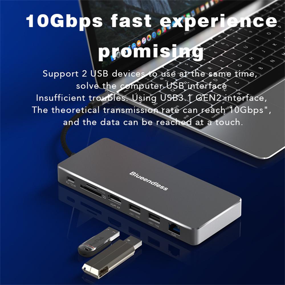 Multi Usb Hub Hdmi 4k Vga Adapter To Splitter 3 Port Usb Hub With Ssd Enclosure Usb-c Type C For Macbook Laptop Docking Station